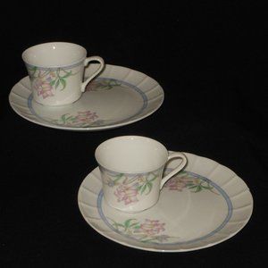 2 sets of cake plates with tea cups. Cameron porcelain Japan